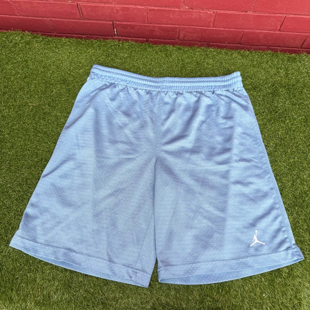 Vintage Jordan Mens Basketball Shorts Light Blue Mesh Jumpman Athletic Small